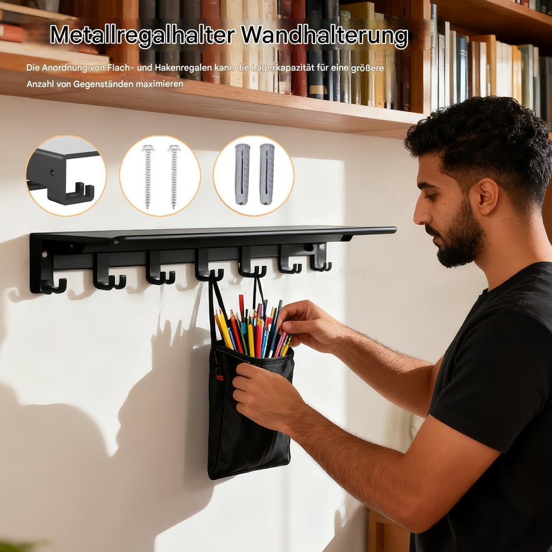 Wandregale Aus Metall, Wandregal Mit T-Schloss, Regalhalter Mit Adapter-Halterung, Für Workout, Fitn