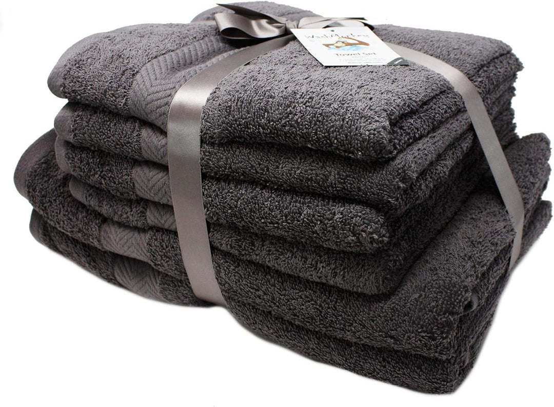 Wash Monkey Handtuch-Set 6-teilig, T24430, Anthrazit, Standard, Anthrazit