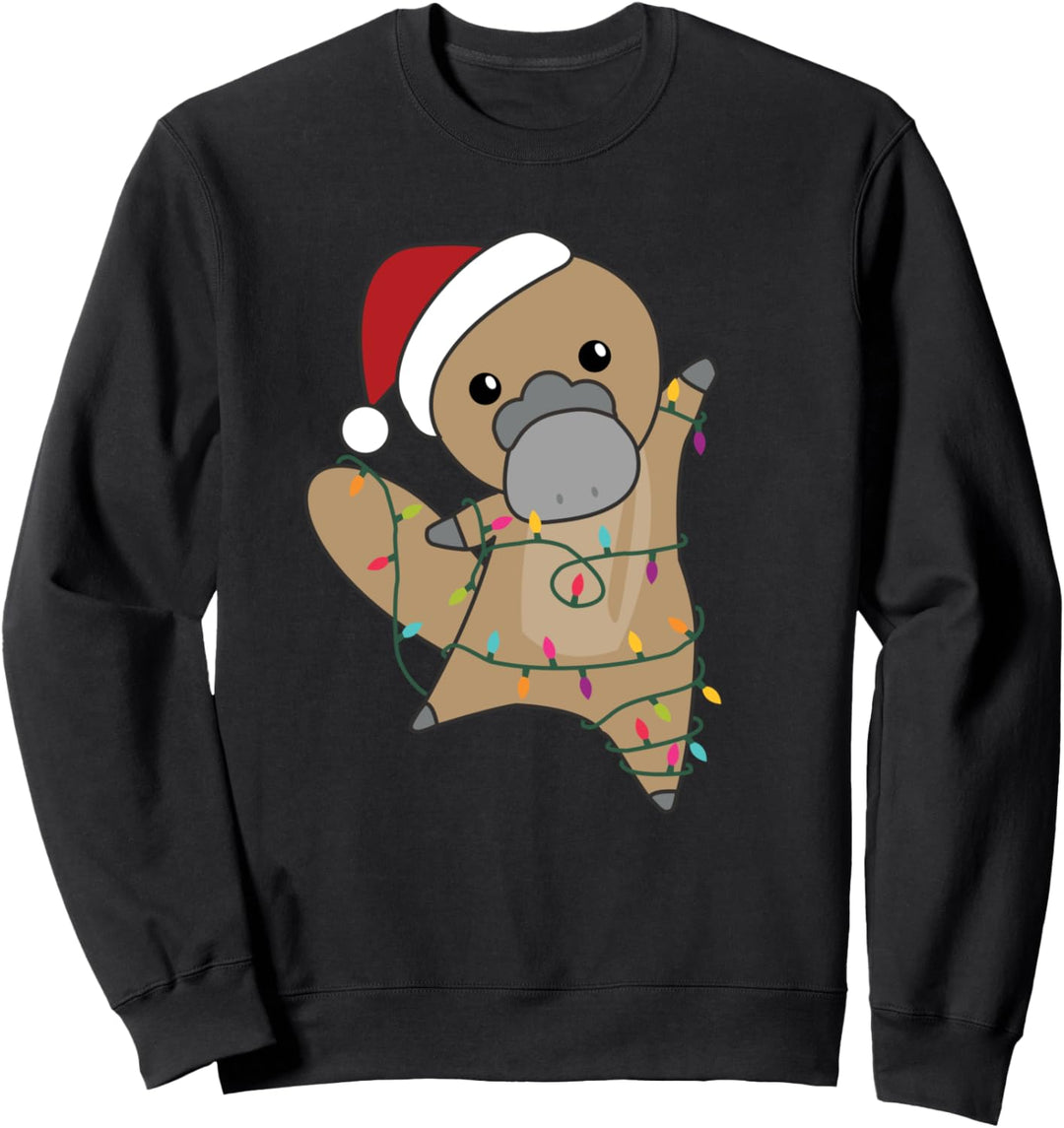 Schnabeltier Weihnachten Weihnachten Tiere Lichterkette Tiere Sweatshirt