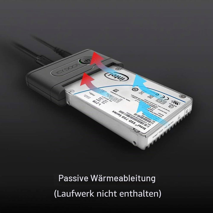 ICY DOCK EZ-Adapter Ex MB931U-1VB - 1x 2,5" U.2 NVMe SSD zu USB 3.2 Gen2 externer Adapter 10Gbps sch