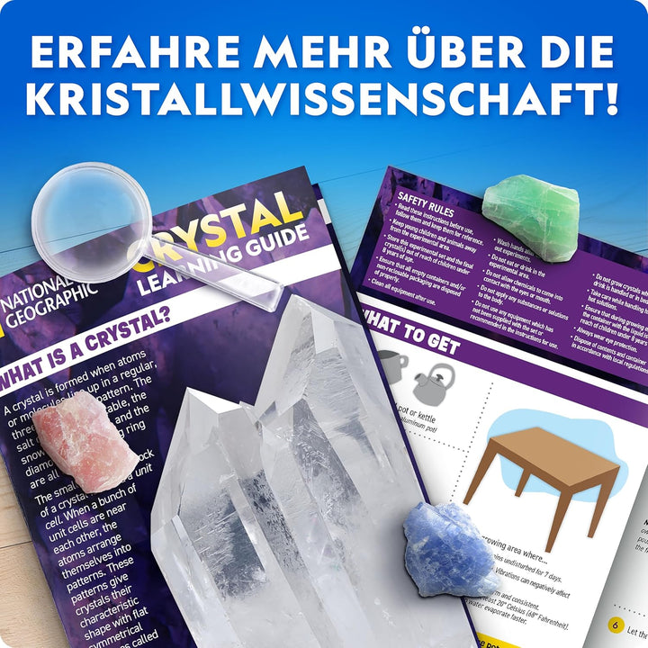 Blue Marble National Geographic Mega Kristallzucht-Set für Kinder – Züchte 6 Kristalle mit Leuchtstä