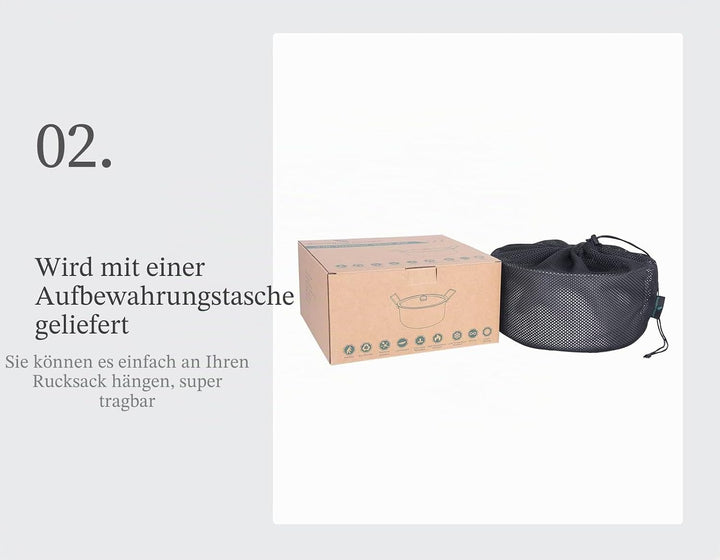 Boundless Voyage 5L Outdoor Camping Titan Topf Suppentopf mit Deckel Klappgriff Wandern Picknick Tra
