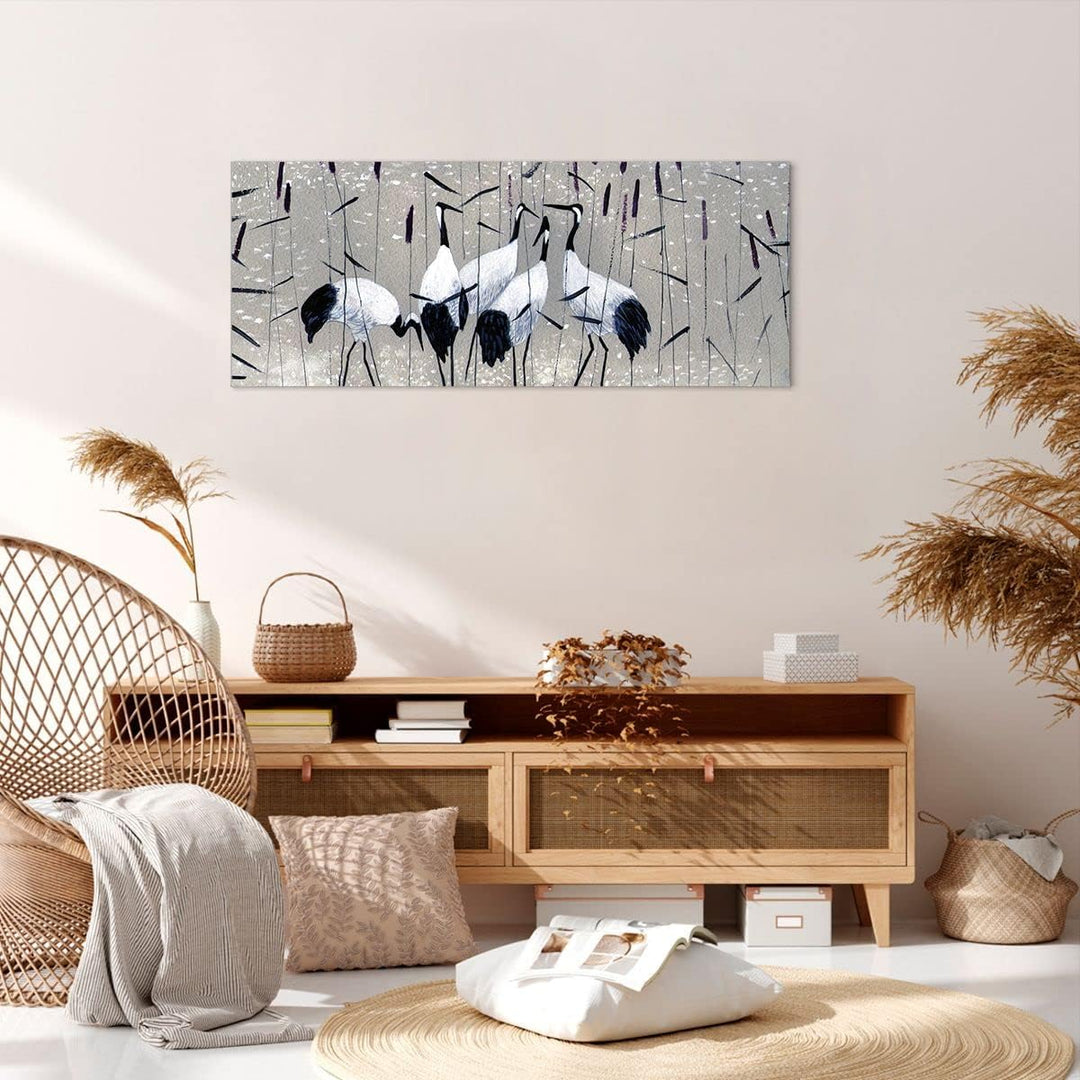 Wandbilder Dekoration Wohnzimmer Vogel Natur Wasser Panorama Bilder auf Leinwand 120x50cm Leinwandbi