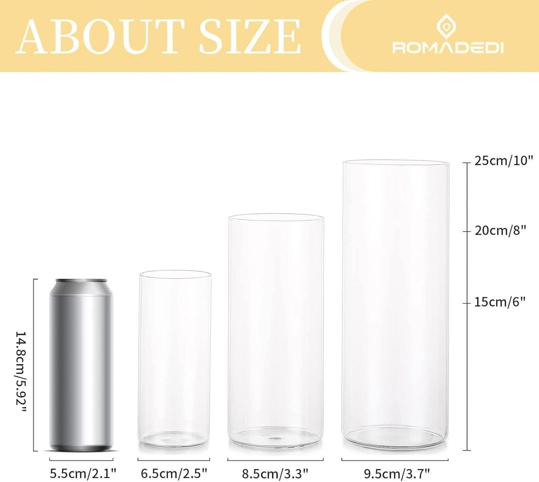 Windlicht Glas Kerzenhalter Kerzenständer Glaszylinder：Romadedi 12er Set Windlichter für Kerzen Stum