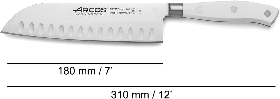 Arcos 233524 Serie Riviera Blanc - Santoku Messer Messer Asiatischer Art- Klinge aus Nitrum geschmie