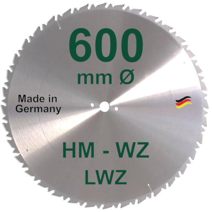 HM Sägeblatt 600 x 30 mm LWZ Hartmetall Präzision Kreissägeblatt 600mm Wechselzahn mit Spanabweiser