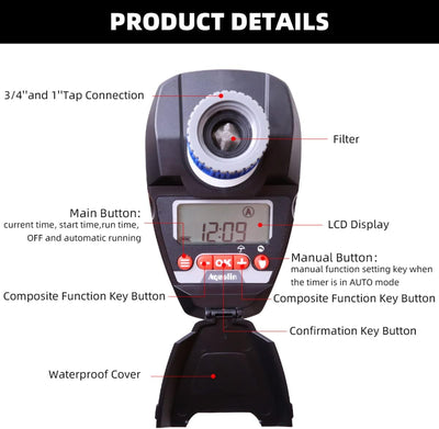 Bewässerungsuhr Garten Bewässerungscomputer Bewässerungssystem Automatische Wasser Zeitschaltuhr (Up