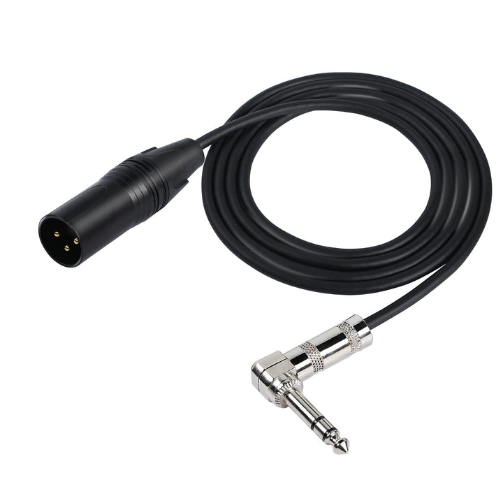 1/4-Zoll-auf-XLR-Kabel, 90 Grad rechtwinklig, 6,35 mm TRS-Stecker auf XLR-Stecker, Stereo-Audio-Mikr