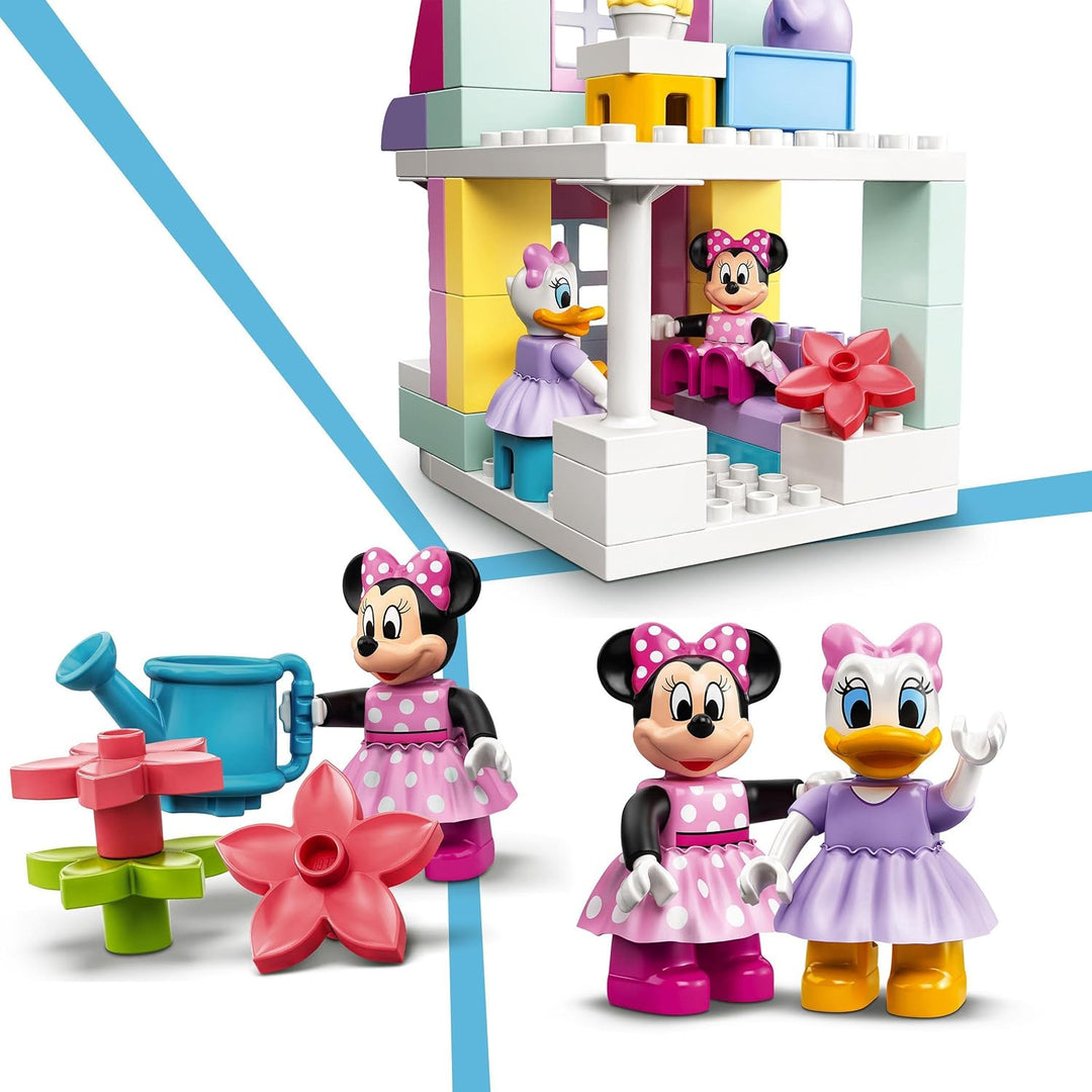 LEGO 10942 DUPLO Disney Minnies Haus mit Café, Minnie Mouse Spielzeug zum Bauen ab 2 Jahre, Kindersp