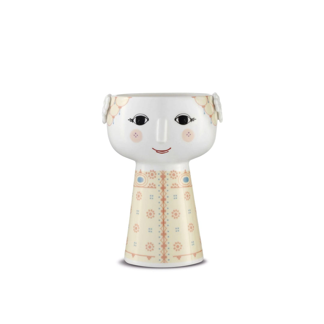 Bjørn Wiinblad Vase H15 cm Eva klassisches Design für Blumen, gelb Höhe: 15 cm, Durchmesser: 10 cm G