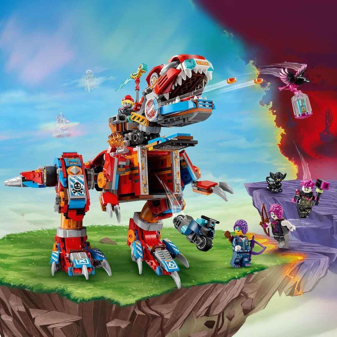 LEGO DREAMZzz 2-in-1 Coopers Dino-Mech C-Rex, Spielzeug-Pterodaktylus, T.Rex-Actionfigur für Jungen