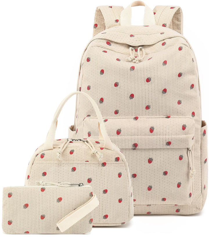 Schulrucksack Mädchen Teenager Damen Schultasche Rucksack Set Schulranzen für Mädchen Schule 3-teili