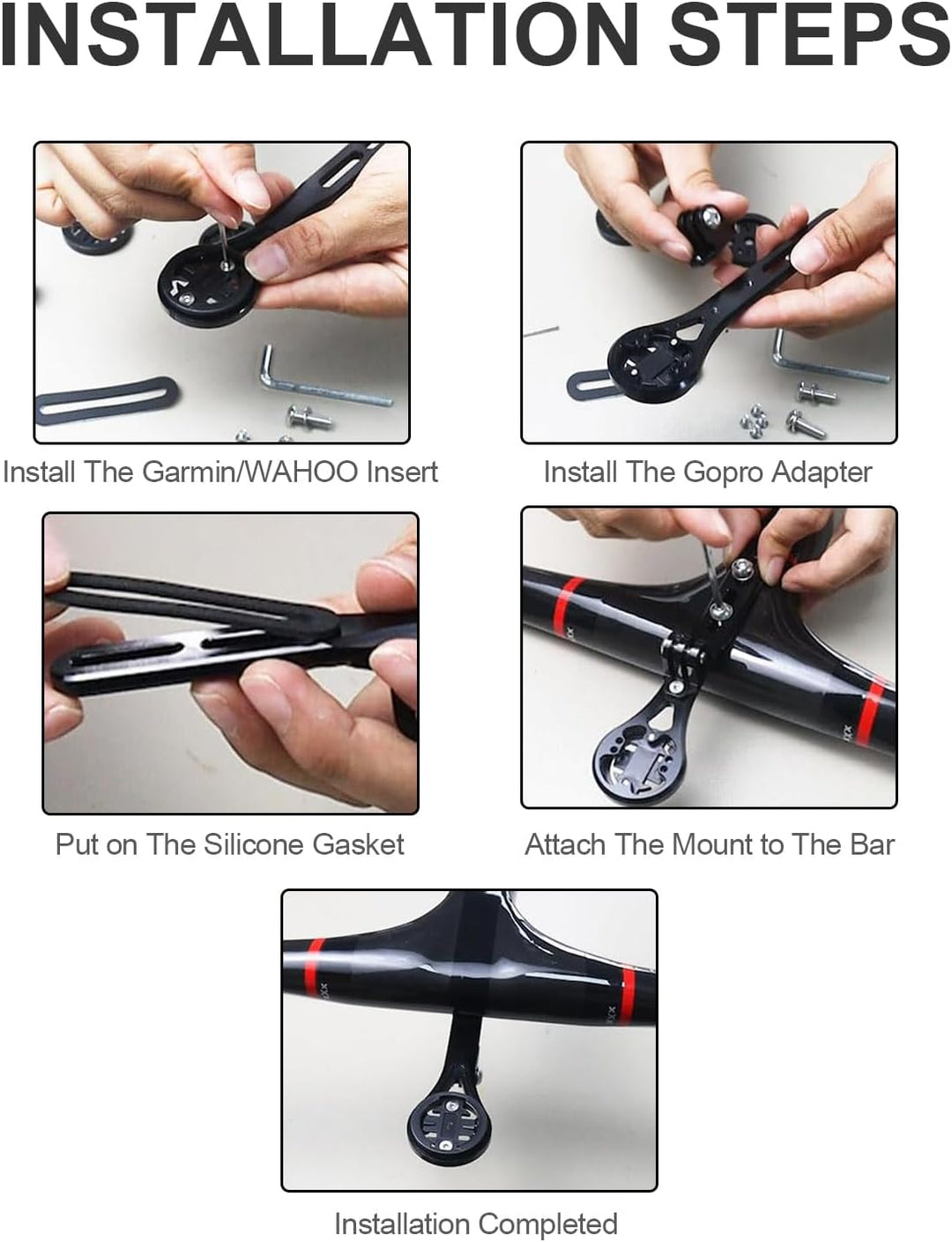 Fahrrad Halterung für Aero Lenker,Aero Integrated Handlebar Out Front Combo Mount Kompatibel mit Gar