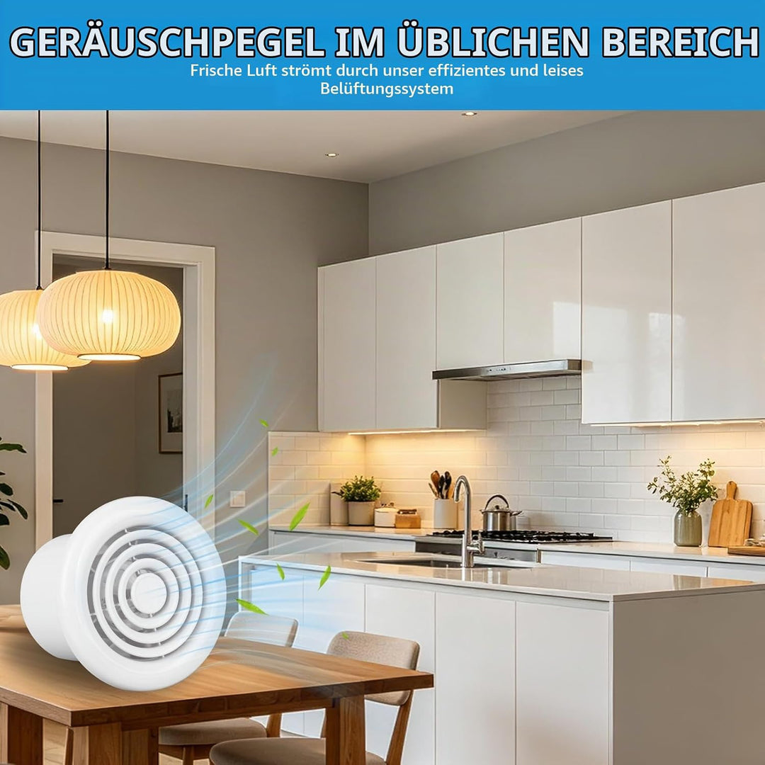FanGoFast Badlüfter 100mm, Abluftventilator Leiser mit Rücklaufklappe, 120m³/h, 14W Leistungsstarke