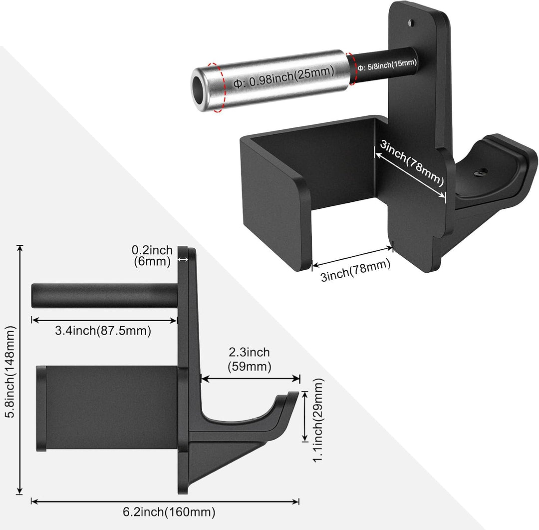 Kipika J-Haken für Power Rack – Unterseite verstärkte Stahlhaken mit Gummiauflage – 2 Stück C: für 3
