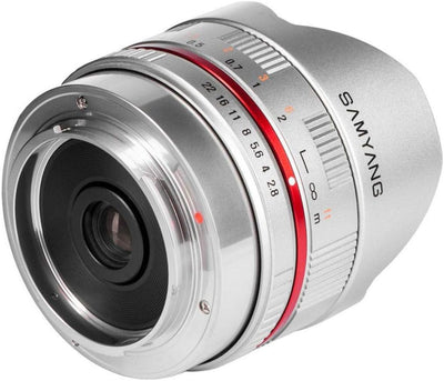 Samyang 8mm F2.8 Objektiv für Anschluss Sony E, Silber Für Sony-E silber, Für Sony-E silber