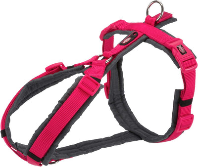 TRIXIE New Premium Trekking Geschirr, S-M: 44-53cm/20mm, Fuchsia/Graphit, Hund Fuchsia/Graphit S-M,