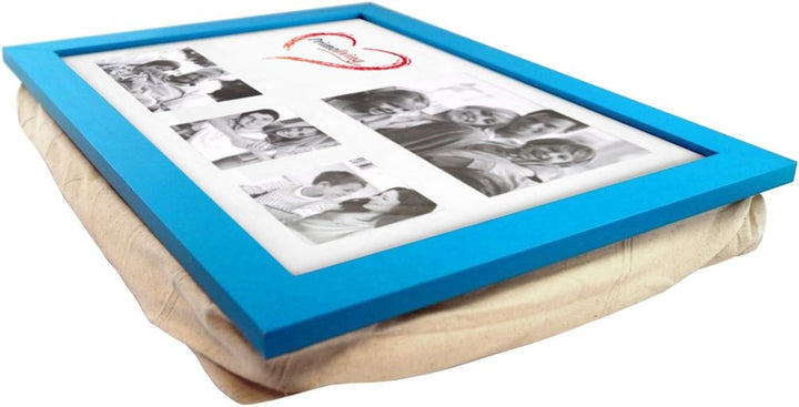 PrimoLiving Knietablett P-455 mit Kissen und Fotorahmen Blau Türkis, Blau