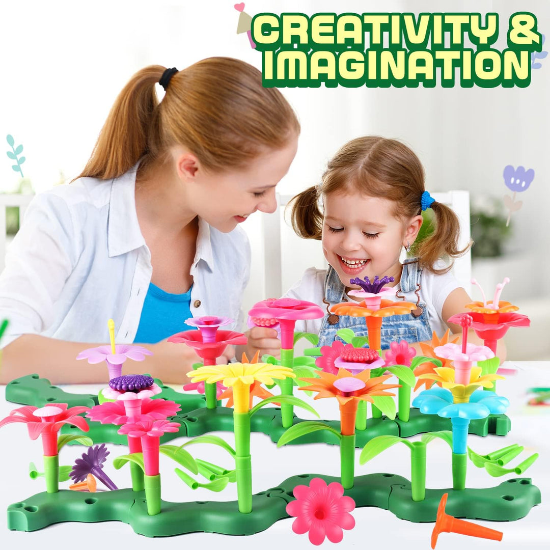 CENOVE Blumengarten Spielzeug für 3-6 Jährige Mädchen, DIY Bouquet Sets mit Aufbewahrungskiste, Kuns