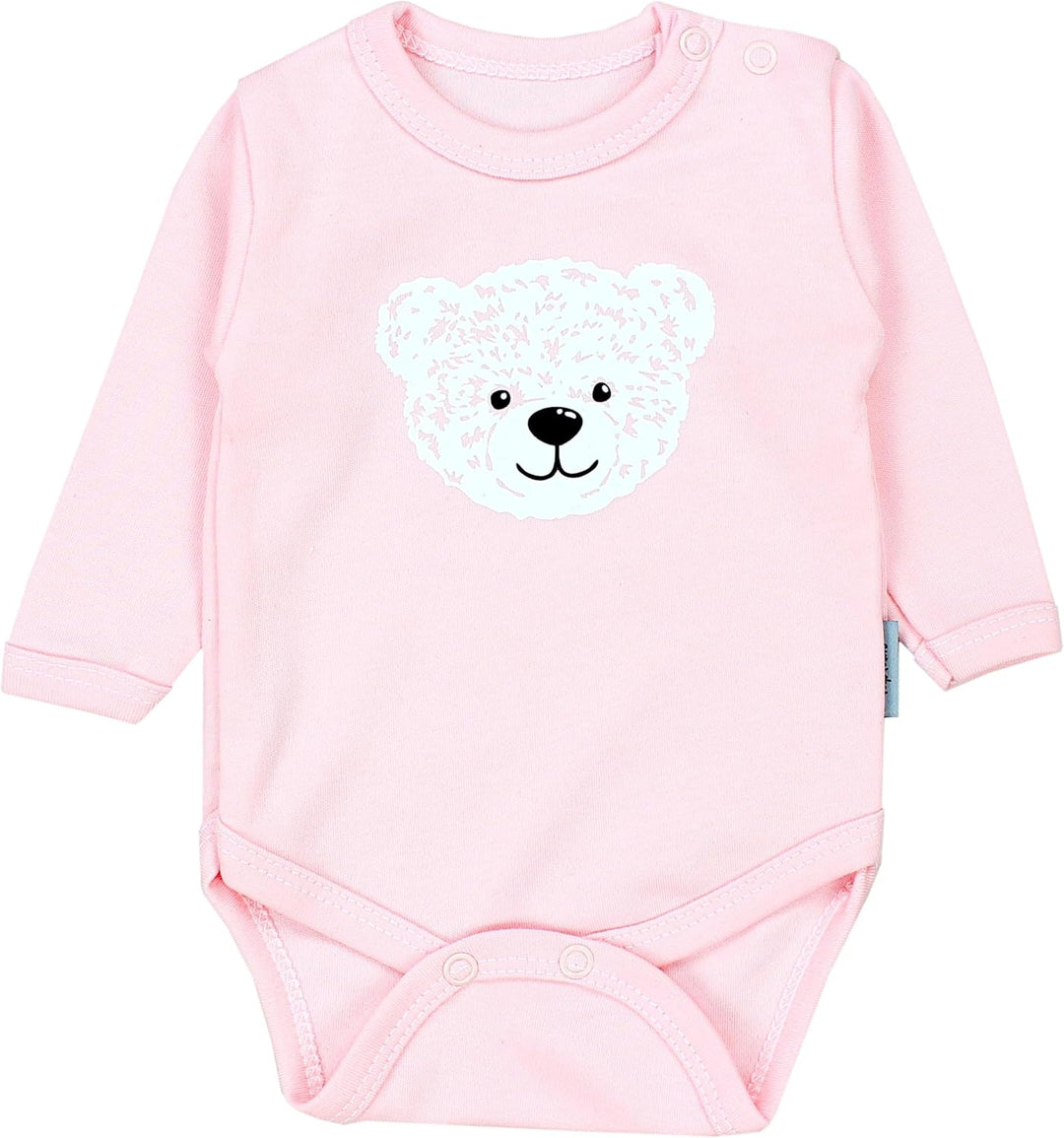 TupTam Baby Mädchen Jungen Bekleidungsset Langarmbody Hose Mütze mit Aufdruck Spruch 3 teilig 56 Bär