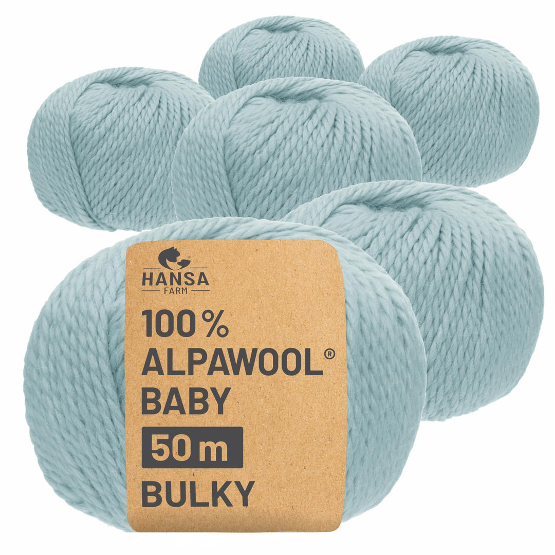 100% Baby Alpakawolle in 50+ Farben (kratzfrei) - 300g Set (6 x 50g) - weiche Alpaka Wolle zum Stric