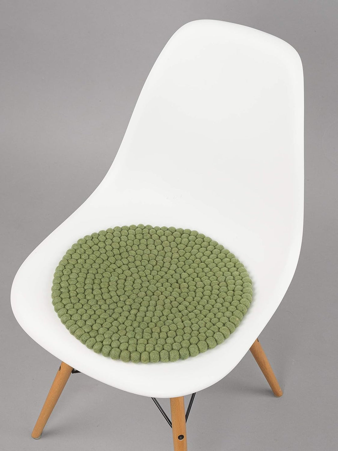 myfelt Filzkugel Sitzauflage Stuhlauflage - Kaspar - rund, Ø 36 cm, Dunkelgrün, Dunkelgrün