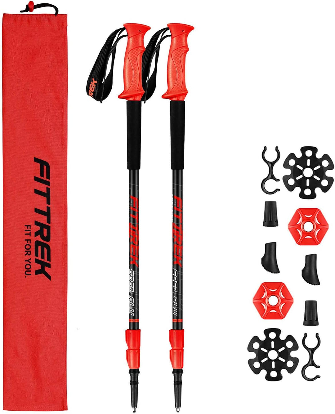 FitTrek Wanderstöcke - Trekkingstöcke - Walking Stöcke Teleskop - Nordic Walking Stock Verstellbar L
