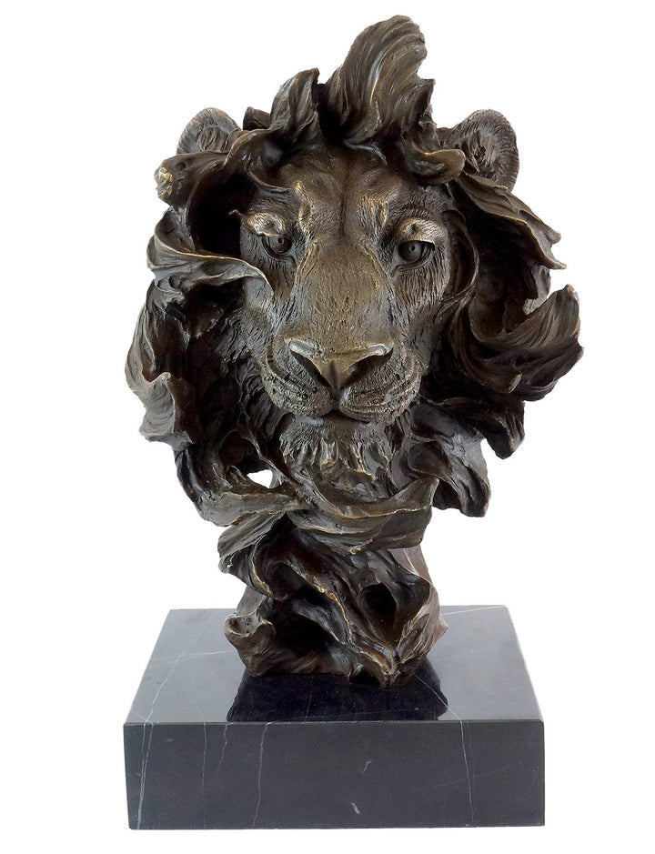 Kunst & Ambiente - Tierbronze - Abstrakter Löwenkopf - Modern Art Skulptur - signiert Milo - Löwensk