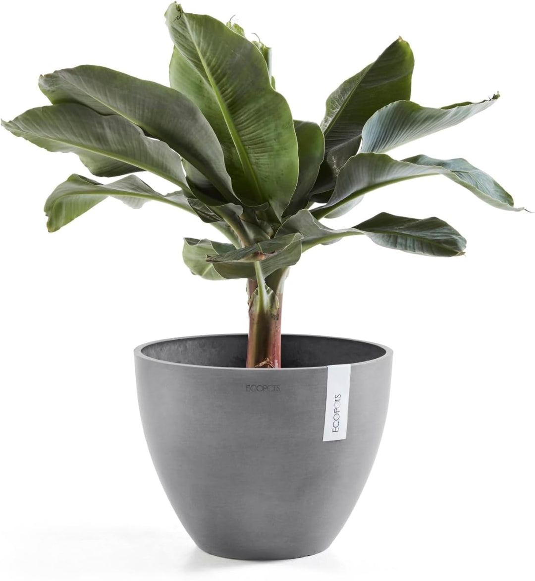 ECOPOTS Blumentopf Antwerp Grau - Durchmesser Ø 40 cm rund gross - Pflanzentopf aus Recycling Kunsts