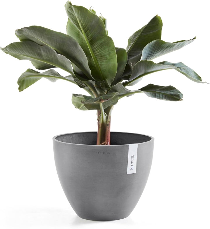 ECOPOTS Blumentopf Antwerp Grau - Durchmesser Ø 40 cm rund gross - Pflanzentopf aus Recycling Kunsts