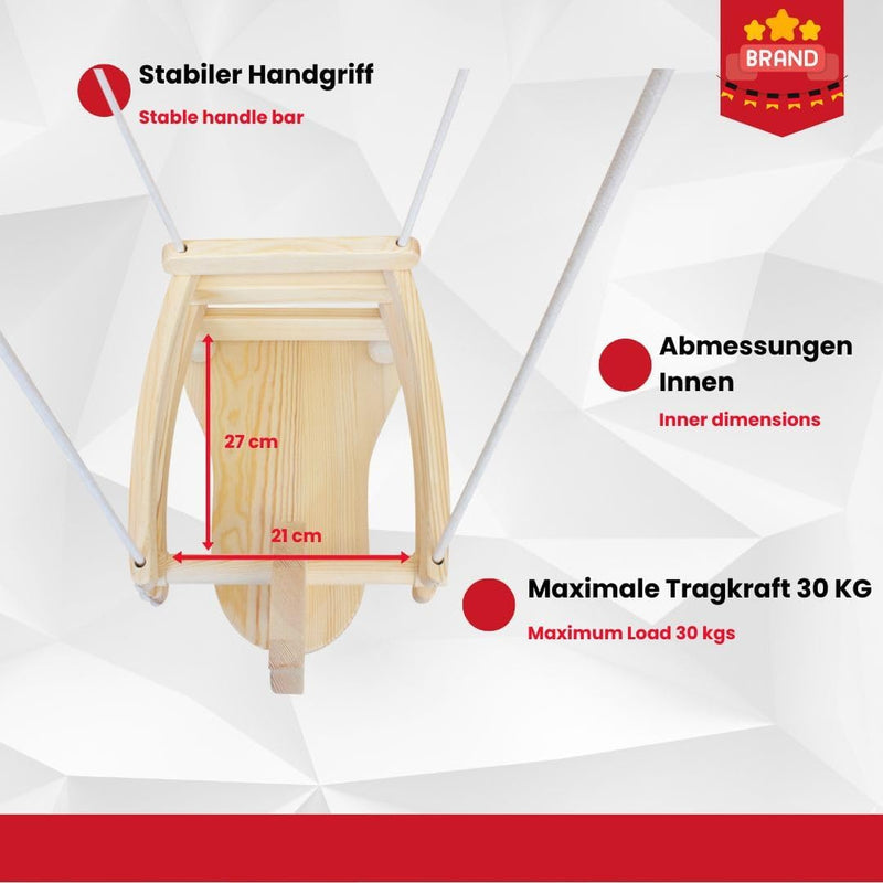 Pferdeschaukel Gitterschaukel Babyschaukel aus Holz - 6557