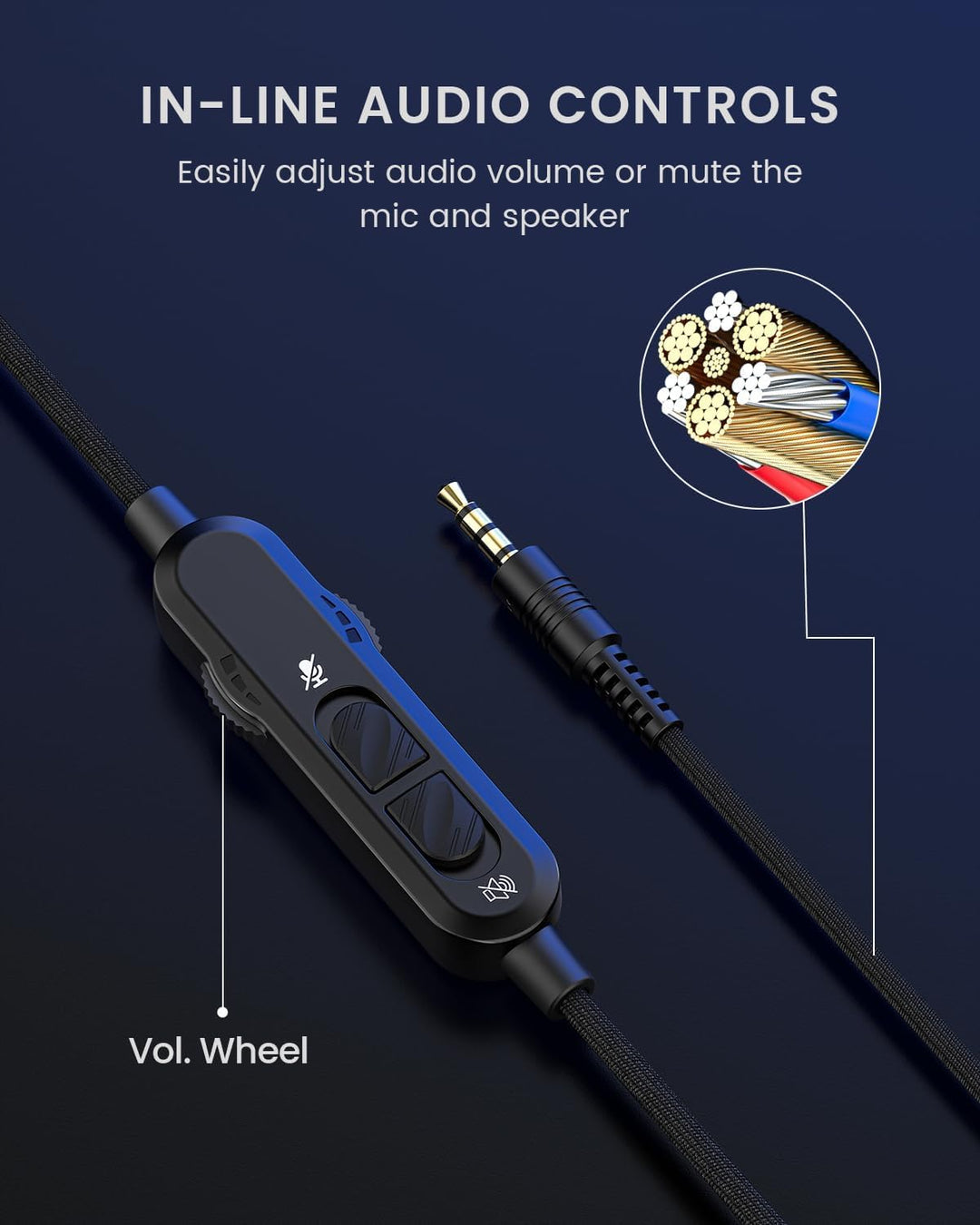 Gaming Headset für PS5 PS4 PC, Kabelgebundenes 3.5mm Gaming Headset Noise Cancelling mit Mikrofon fü