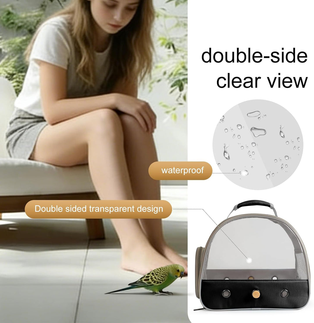 Interfashioner® Transporttasche für kleine Vögel, tragbarer Vogelkäfig für Papageien, Sittiche, Well