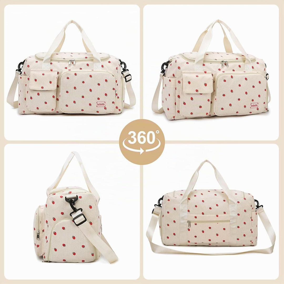 Sporttasche für Damen, Faltbare Reisetasche, Handgepäck, Fitnesstasche, Wochenendtasche mit Schuhfac
