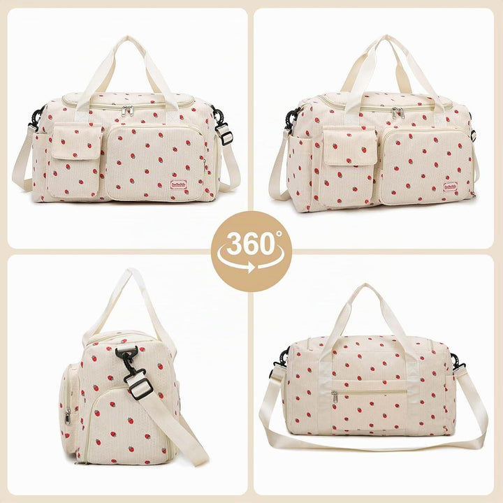 Sporttasche für Damen, Faltbare Reisetasche, Handgepäck, Fitnesstasche, Wochenendtasche mit Schuhfac