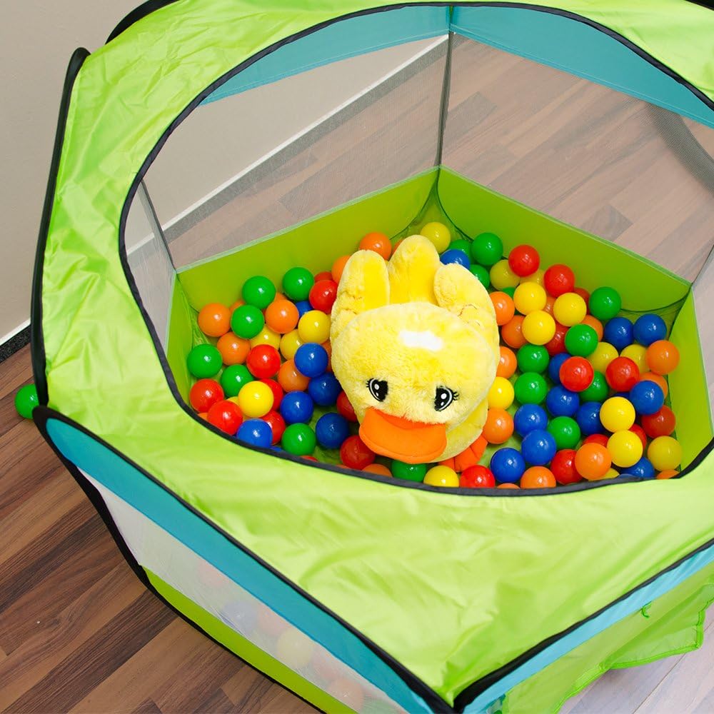LittleTom Bällebad Kinderzelt für Drinnen & Draussen - 100x100x72 Bällebad Baby Spielecke Wohnzimmer