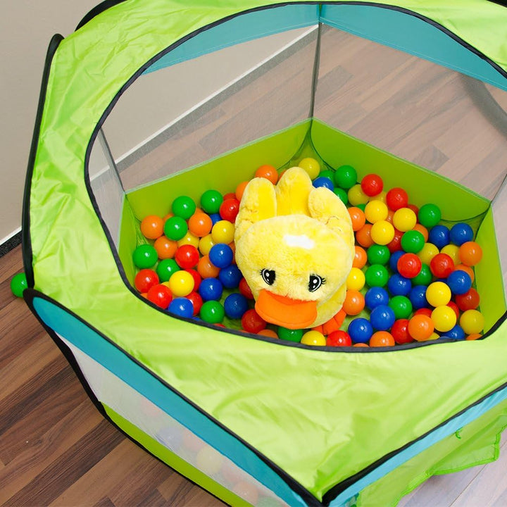 LittleTom Bällebad Kinderzelt für Drinnen & Draussen - 100x100x72 Bällebad Baby Spielecke Wohnzimmer