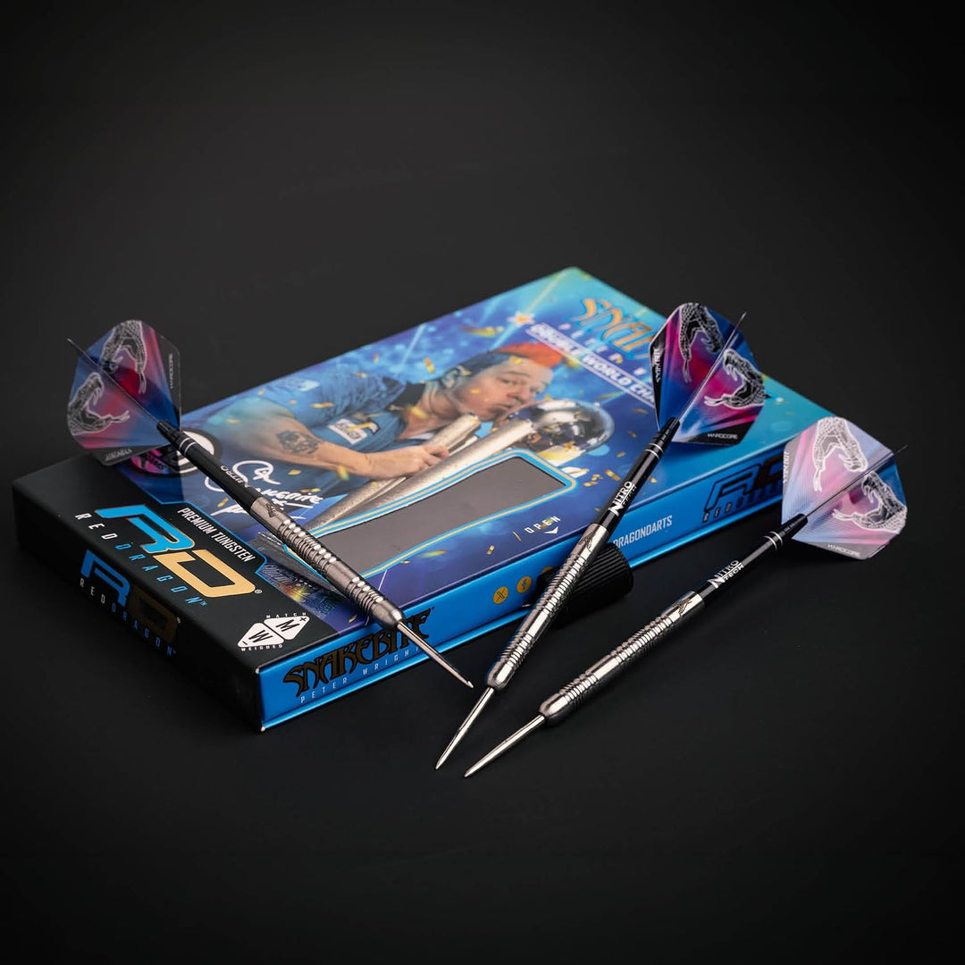 RED DRAGON Peter Wright Snakebite Euro 11: 20g oder 24g Tungsten Darts mit Flights und Schäfte 20.0