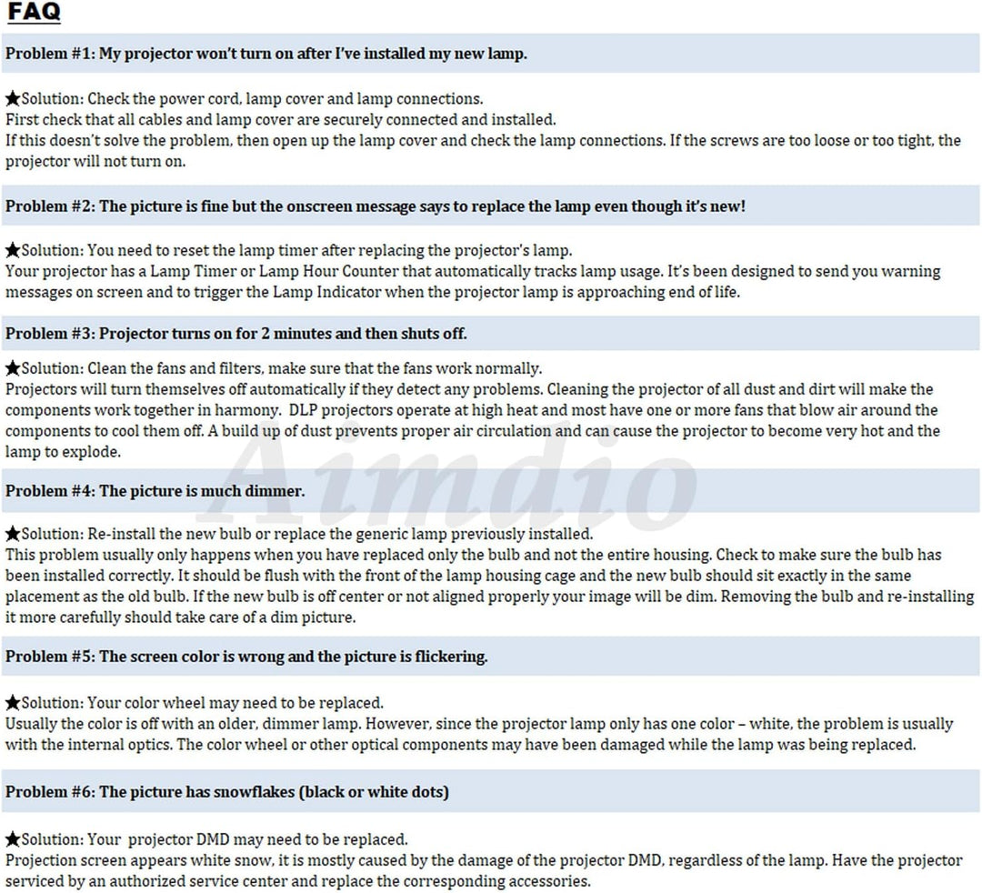 Aimdio Beamer Lampe Ersatzlampe für Epson ELPLP94 EB-1780W EB-1781W EB-1785W EB-1795F Projektor Lamp