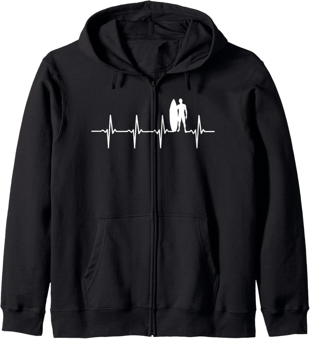 Surfen Herzschlag Heartbeat - Surfer & Wellenreiter Geschenk Kapuzenjacke