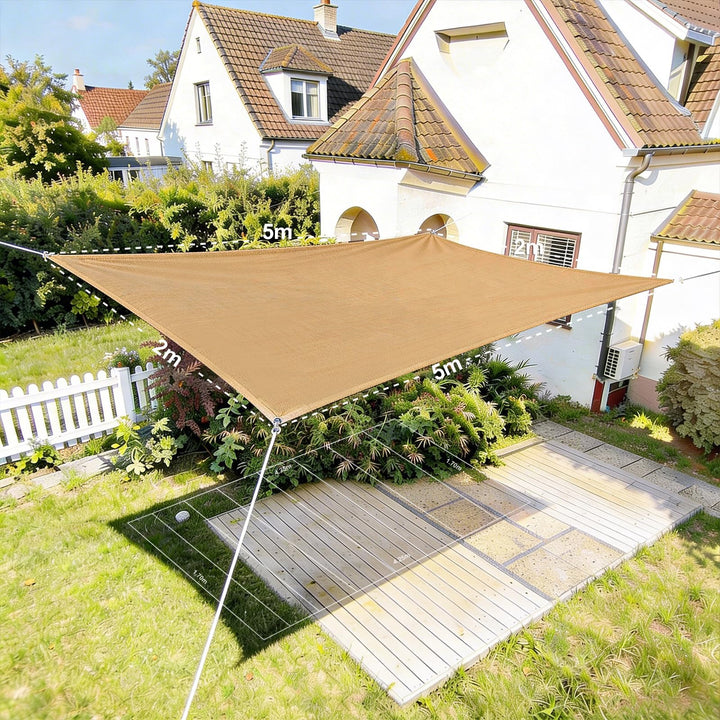 HAIKUS Sonnensegel, rechteckig, 2 x 5 m, HDPE, 5 x 2 m, atmungsaktiv, robust, 98% UV-Schutz, für den