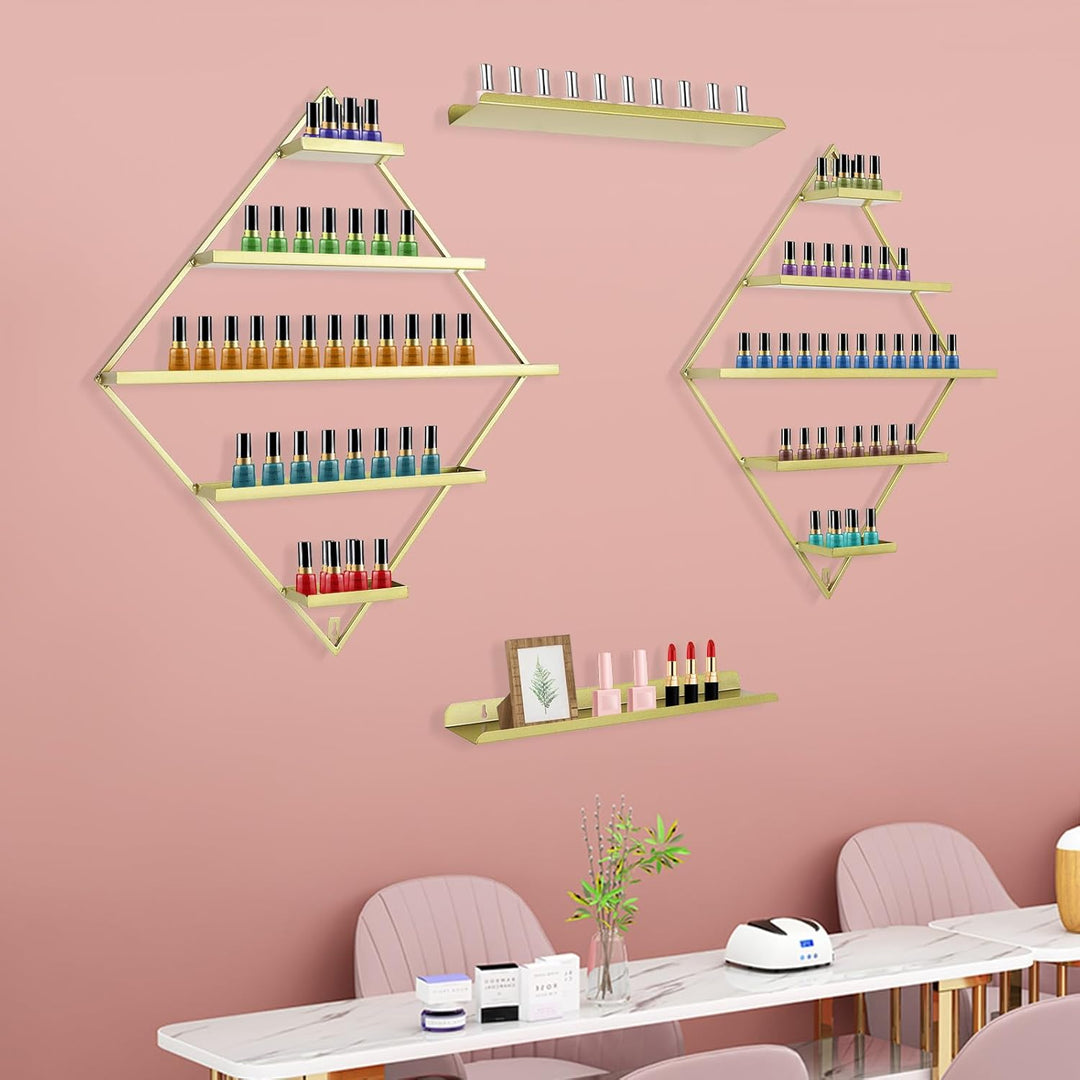 5 Ebenen Rhombus Nagellack Organizer Regal Display, Nagellack Regal, Wandregal Nagellackständer, Met