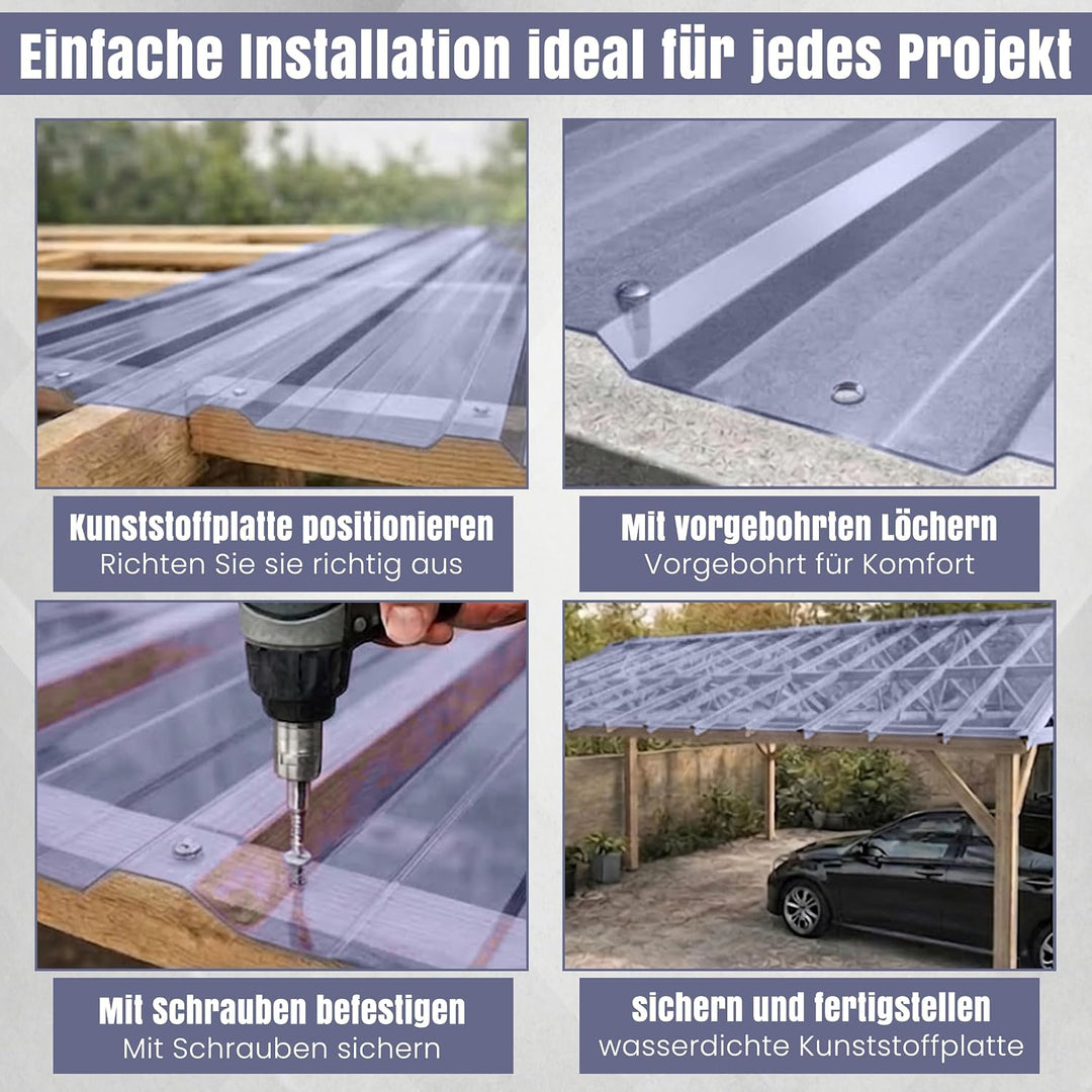 LP Projekt Wellplatten | Robuste &amp; wetterfest Wellplatten Dach Kunststoff für Garten &amp; Terrasse | St