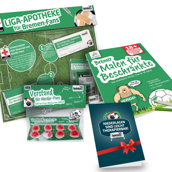 Geschenk-Idee: Das grosse Saison-Notfall-Set für Werder-Fans | 5X Überraschungen mit Spassgarantie f