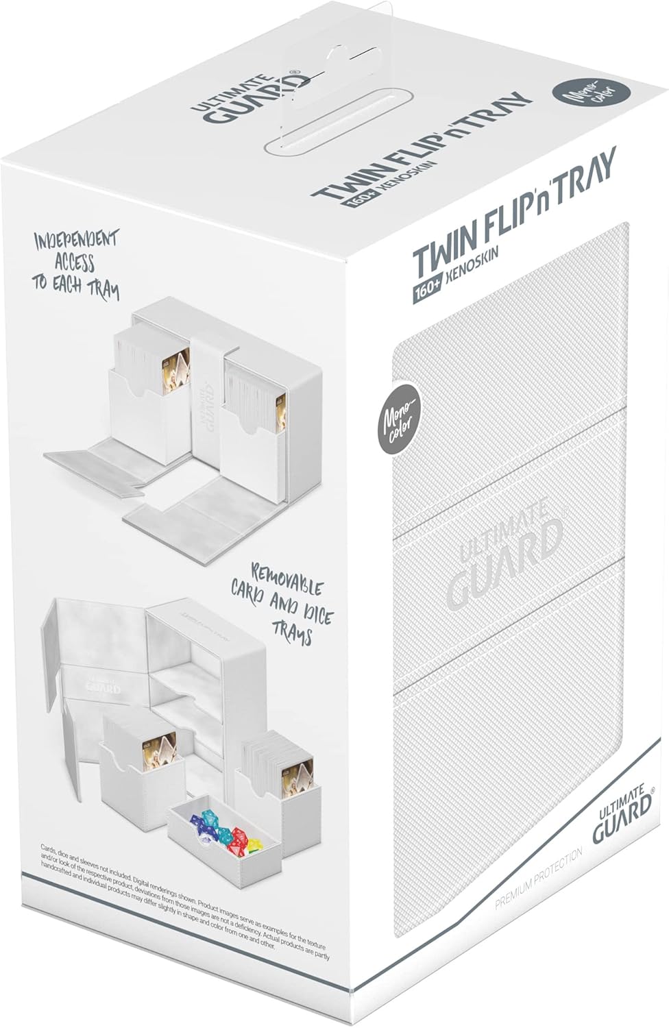 Ultimate Guard Twin Flip`n`Tray 160+ XenoSkin Monocolor Weiss, Weiss