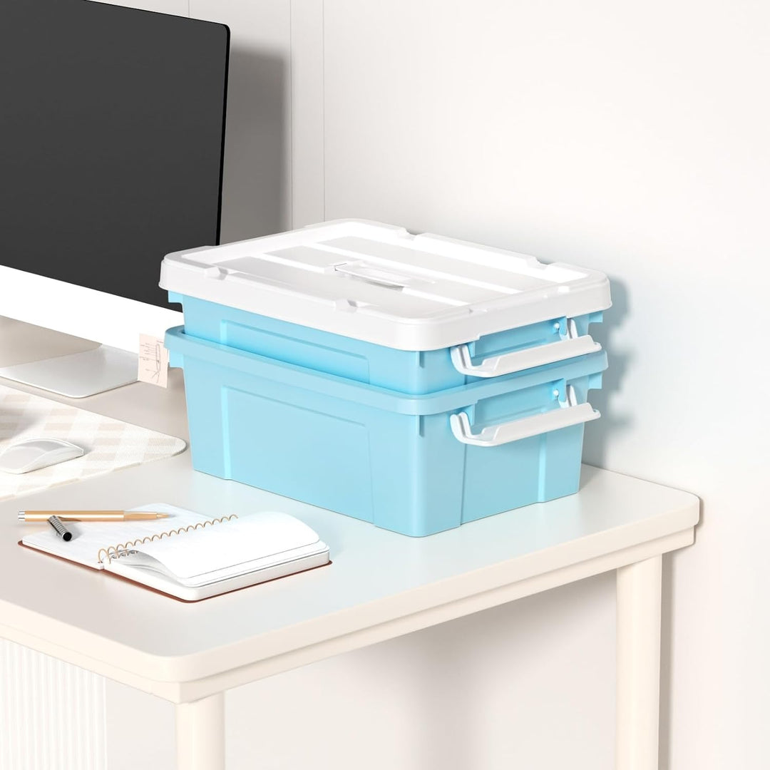 Cetomo 15 l x 3 Kunststoff-Aufbewahrungsbox, Tragetasche, Organisationsbehälter mit robustem Deckel