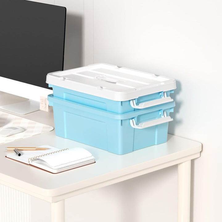 Cetomo 15 l x 3 Kunststoff-Aufbewahrungsbox, Tragetasche, Organisationsbehälter mit robustem Deckel