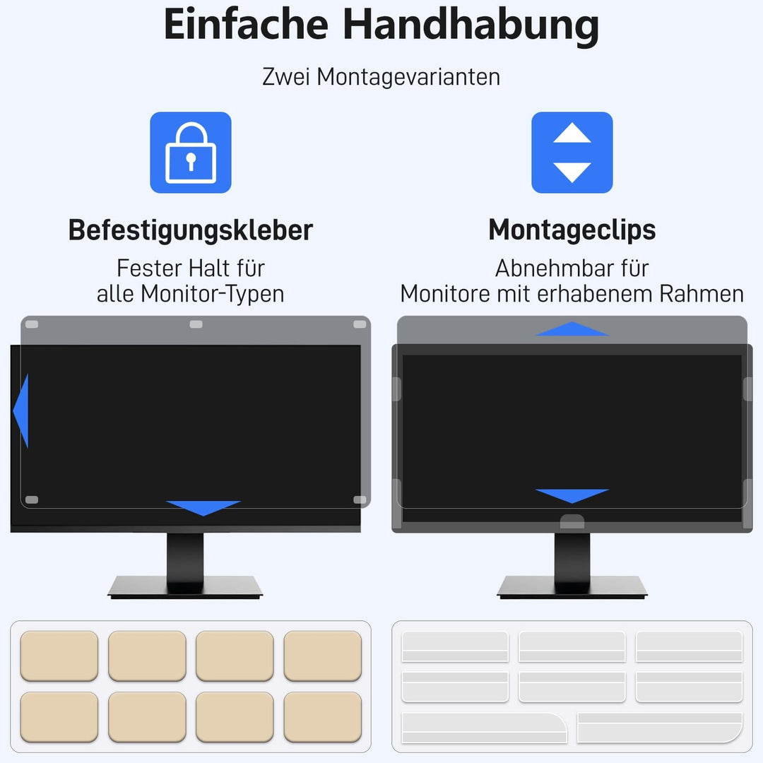 Pozlle 23,8-Zoll-Computer-Sichtschutzschild für 16:9-Breitbild-Desktop-Monitor - Blendfreier Blaulic