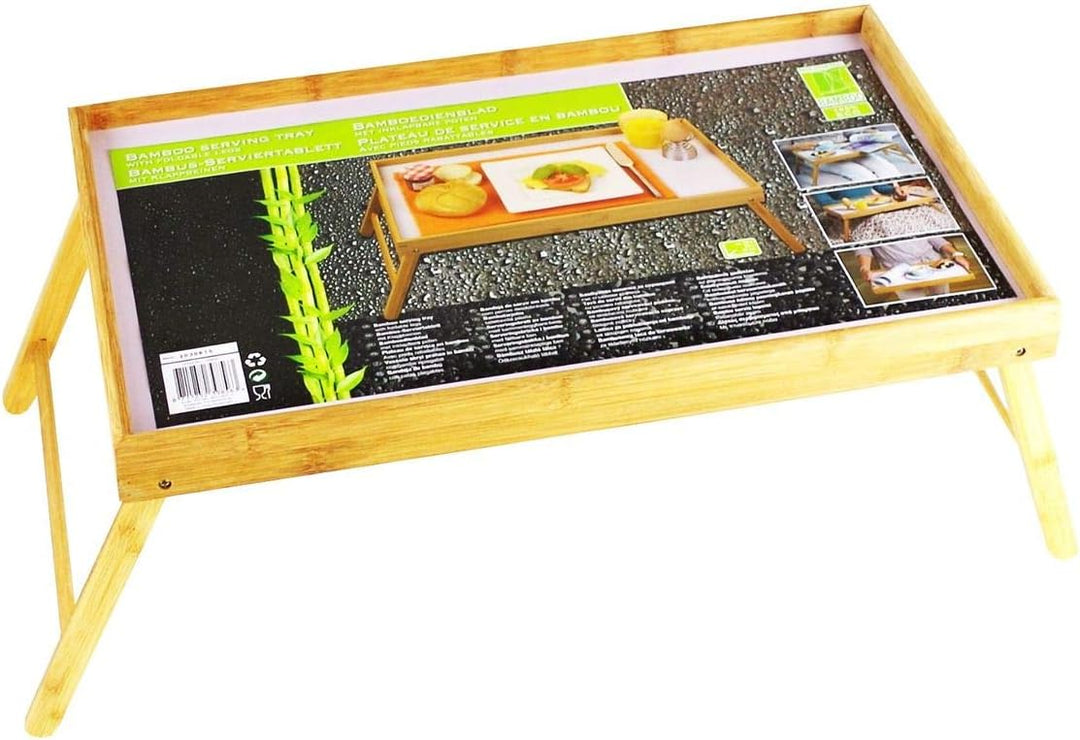 SERVIERTABLETT BETTTABLETT LAPTOPTISCH LAPTOP TABLETT KLAPPBAR aus BAMBUS HOLZ