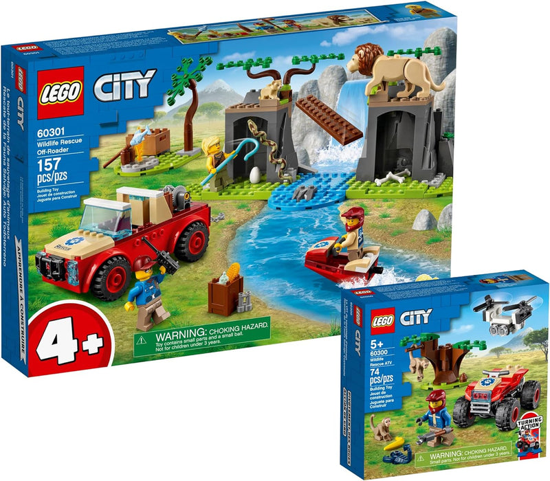Collectix Lego Set - City Tierrettungs-Geländewagen 60301 + Tierrettungs-Quad 60300